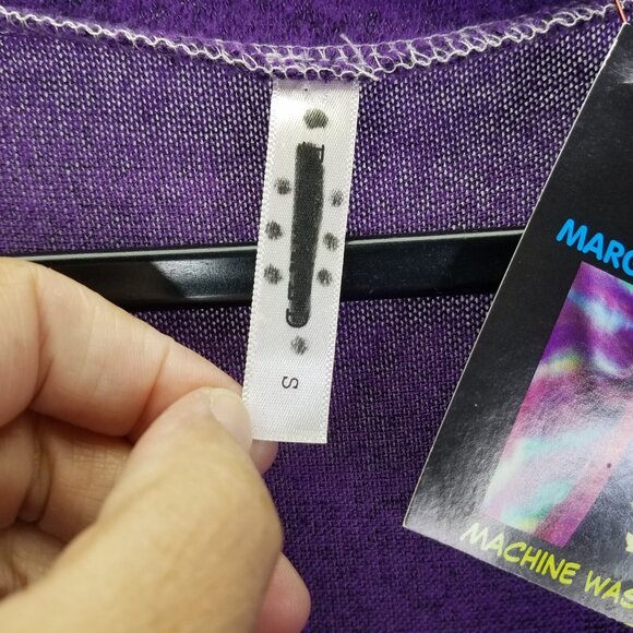 Hand-painted Tunic By Margaret Owen Women Small Purple Geometric Art to Wear NEW - Picture 4 of 13